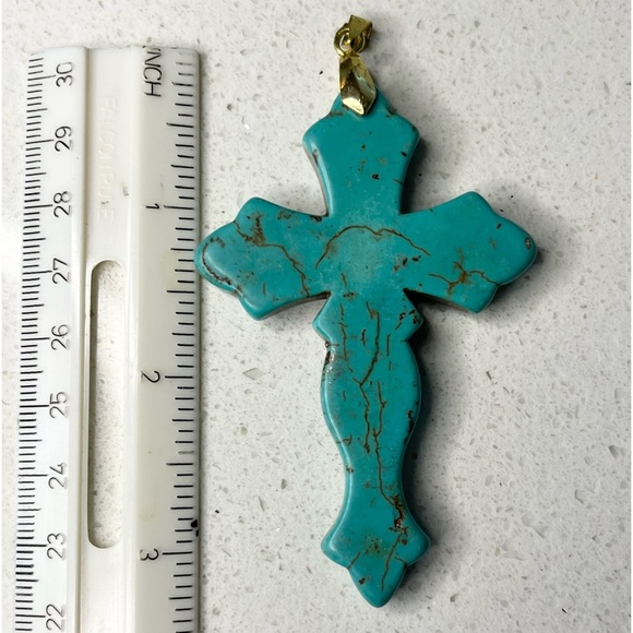 Vintage Turquoise cross charm - Picture 3 of 7